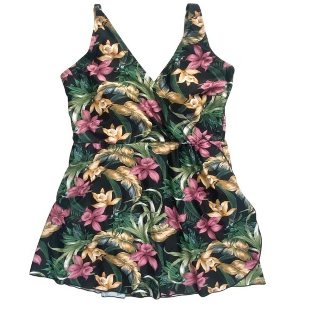 Alisha Levine One-Piece Swimsuit Plus-Size 14 Tropical‎